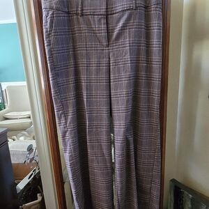 Lane Bryant Purple Plaid Wide-Leg Trousers Size 16